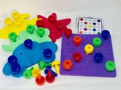 Jogo Terapeutico Placa de Pregos Coloridos