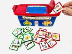 Jogo Terapêutico Comportamentos com cartinhas de comportamentos positivos e negativos.