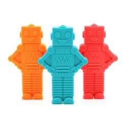 Mordedor Sensorial Robô MEGA RoboChew, nas cores laranja, azul e vermelho - ARK Therapeutic