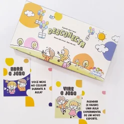 Embalagem e cartas do jogo terapêutico Desconecta - Menos vida Virtual, Mais Vida Real